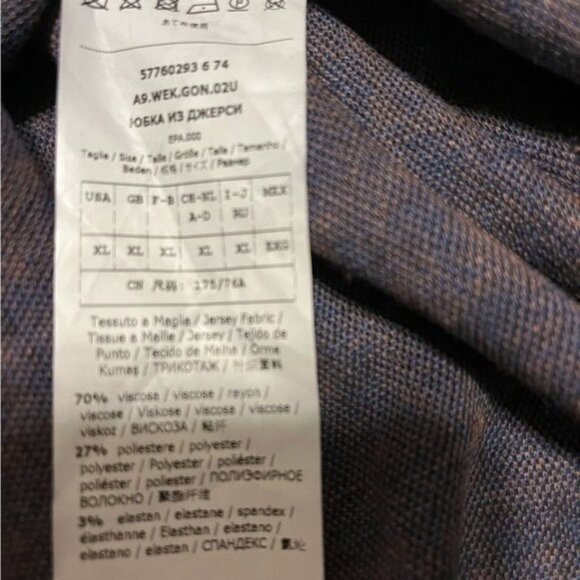 WEEKEND MAX MARA Blue and Brown Houndstooth Pencil Skirt Size XL - Picture 5 of 7